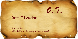 Orr Tivadar névjegykártya